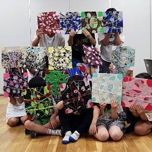 カラフル布でカラフルアートをつくろう