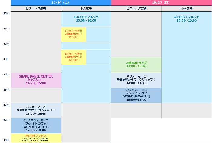 クロージングイベント タイムテーブル 画像