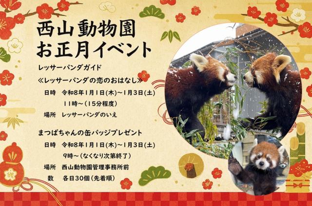 西山動物園お正月イベントちらし