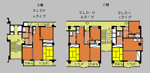 定次団地BC棟間取り図