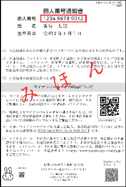 個人番号通知書イメージ