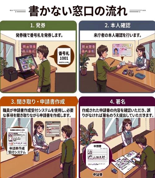 書かない窓口手続の流れについて