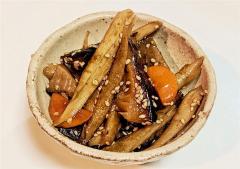 越のてまりの干し椎茸と川島ごぼう、人参の照り煮