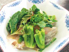 菜花とあじのレモンドレッシング